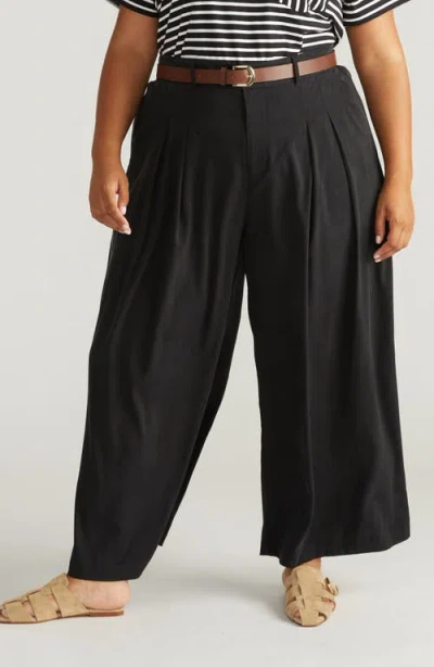 Universal Standard Cooling Cupro Wide Leg Pants In Black