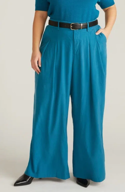 Universal Standard Cooling Cupro Wide Leg Pants In Blue