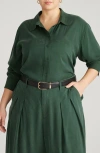 Universal Standard Cooling Oversize Button-up Shirt In Green
