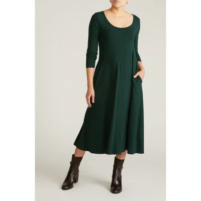Universal Standard Cora Long Sleeve Jersey Midi Dress In Green