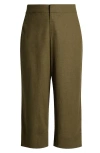 Universal Standard Courtyard Linen Blend Capri Pants In Fern