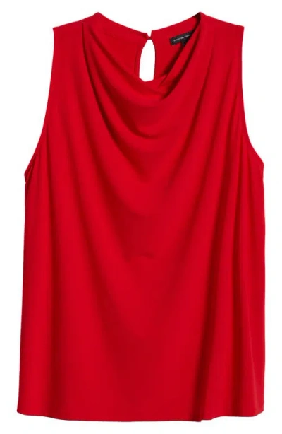 Universal Standard Cowl Neck Crepe Tank In Vermilion Red