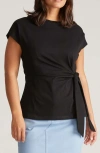 Universal Standard Crescent Side Tie Top In Black