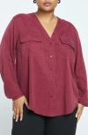Universal Standard Cupro Blend Button-up Shirt In Rioja