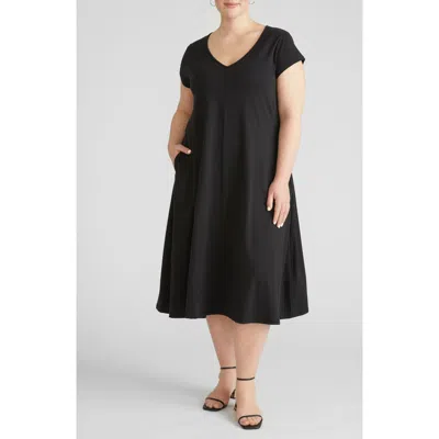 Universal Standard Danna Jersey Midi Dress In Black