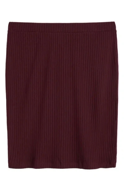 Universal Standard Danube Rib Pencil Midi Skirt In Black Cherry