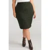 Universal Standard Danube Stretch Ponte Skirt In Dark Green Houndstooth