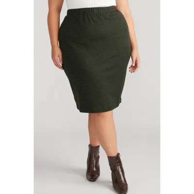 Universal Standard Danube Stretch Ponte Skirt In Dark Green Houndstooth