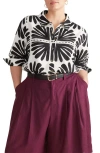 Universal Standard Dawn High/low Linen Blend Shirt In Multi
