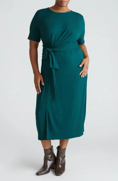 Universal Standard Delilah Tie Waist Midi Dress In Green