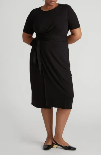 Universal Standard Delilah Tie Waist Midi Dress In Black