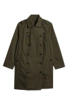 Universal Standard Derjon Double Breasted Trench Coat In Camo