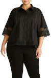 Universal Standard Dora Poplin Button-up Top In Black