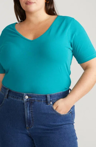 Universal Standard Double V-neck T-shirt In Aurora