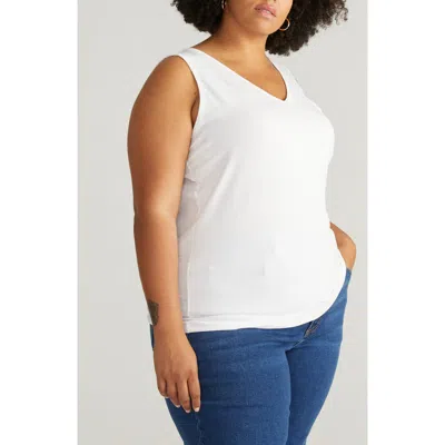 Universal Standard Double V Stretch Cotton Tank In White