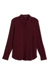 Universal Standard Elbe Button-up Shirt In Black Cherry