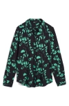 Universal Standard Elbe Button-up Shirt In Noir Garden - Navy/green