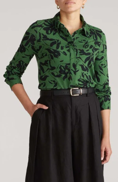 Universal Standard Elbe Button-up Shirt In Green