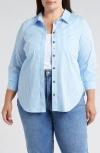 Universal Standard Elbe Classic Fit Button-up Shirt In Blue