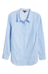 Universal Standard Elbe Classic Fit Button-up Shirt In Blue/white Stripe