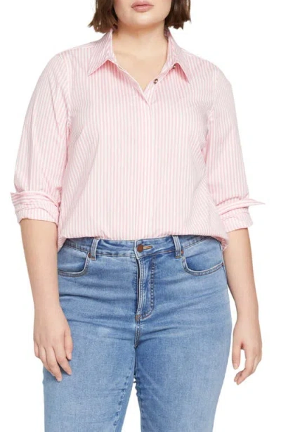 Universal Standard Elbe Classic Fit Button-up Shirt In Pink