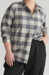 Universal Standard Elbe Classic Fit Stretch Cotton Flannel Button-up Shirt In Neutral Check