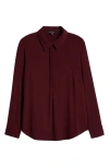 Universal Standard Elbe Popover Shirt In Black Cherry