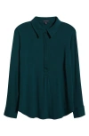 Universal Standard Elbe Popover Shirt In Forest Green