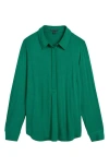 Universal Standard Elbe Popover Shirt In Green Jacket