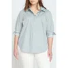 Universal Standard Elbe Stretch Poplin Shirt In Blue