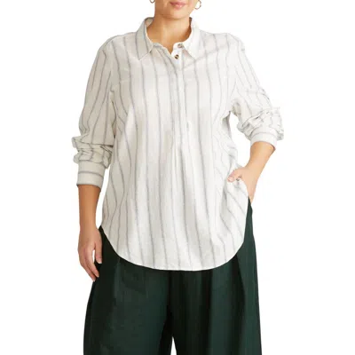 Universal Standard Elbe Stretch Shirt In White