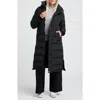 Universal Standard Everest 2 Hooded Long Puffer Coat In Black