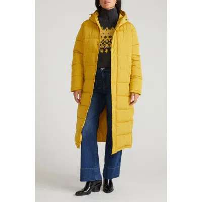 Universal Standard Everest 2 Hooded Long Puffer Coat In Yellow