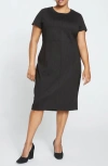 Universal Standard Executive Stretch Ponte Dress In Slate Pinstripe