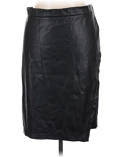 Pre-owned Universal Standard Faux Leather Skirt In Black