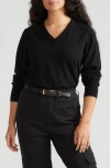 Universal Standard Flora V-neck Sweater In Black