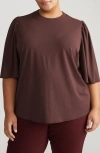 Universal Standard Flutter Sleeve Crepe Jersey Top In Brulee