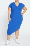Universal Standard Geneva Asymmetric T-shirt Dress In Lapis