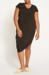 Universal Standard Geneva Asymmetric T-shirt Dress In Black