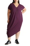 Universal Standard Geneva Asymmetric T-shirt Dress In Purple
