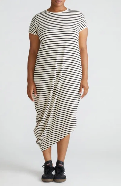 Universal Standard Geneva Dress In Brazilian Sand/black Stripe