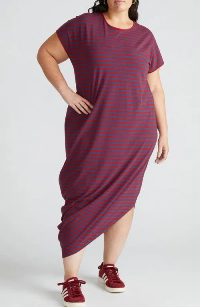 Universal Standard Geneva Dress In Rhubard/blue Opal Stripe