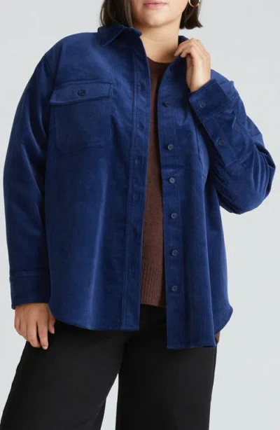 Universal Standard Greenwich Stretch Corduroy Jacket In Ocean Cavern