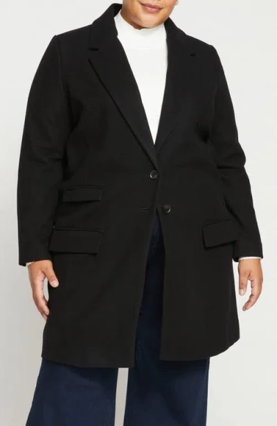 Universal Standard Harlow Classic Wool Blend Coat In Black