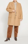 Universal Standard Harlow Classic Wool Blend Coat In Light Bark