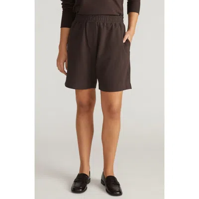Universal Standard Hayes Stretch Cotton Sweat Shorts In Brown