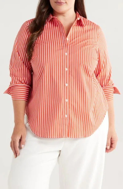 Universal Standard Henning X Us Madison Poplin Button-up Shirt In Orange