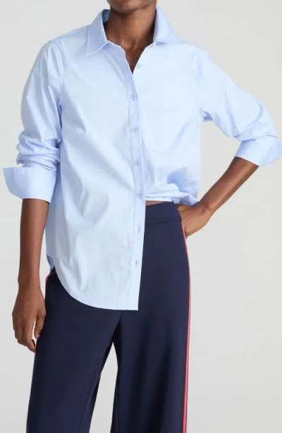 Universal Standard Henning X Us Madison Poplin Button-up Shirt In Blue