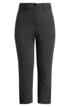 Universal Standard High Waist Stretch Ponte Cigarette Pants In Charcoal Houndstooth