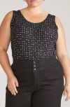 Universal Standard Hudson Liquid Jersey High-low Tank Top In Black